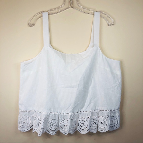 J. Crew Tops - J. CREW 🌻 Sz. 16 white lacy crop tank